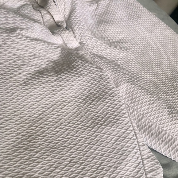 Platinum White Textured Pants-High Waist - Picture 3 of 5